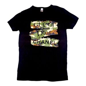 Chic Black Designer Graphic Tee